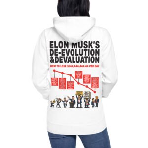 How to Lose $744,444,444.44 Per Day — De-Evolution & Devaluation of Elon Musk | DiKT8R Limited Edition Premium Hoodie